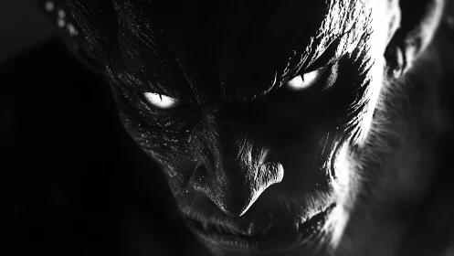 High-contrast demonic creature rendered with specular skin detail