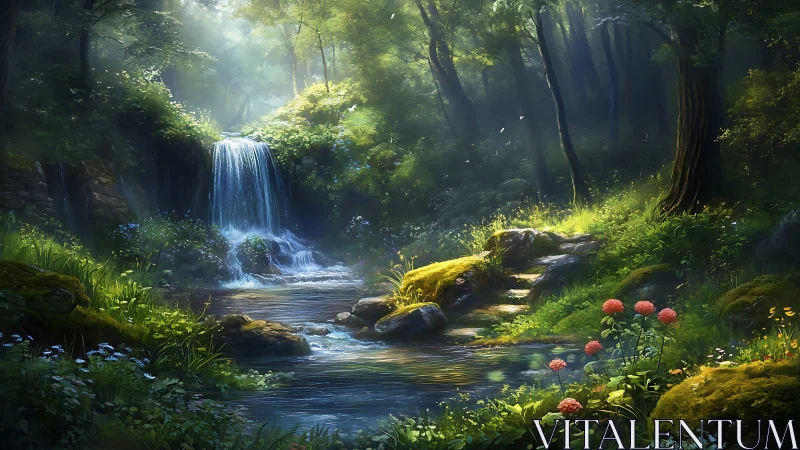 Enchanted Forest Waterfall: Nature's Serene Hidden Paradise