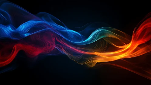 Flowing Light Waves Dancing Across Dark Space