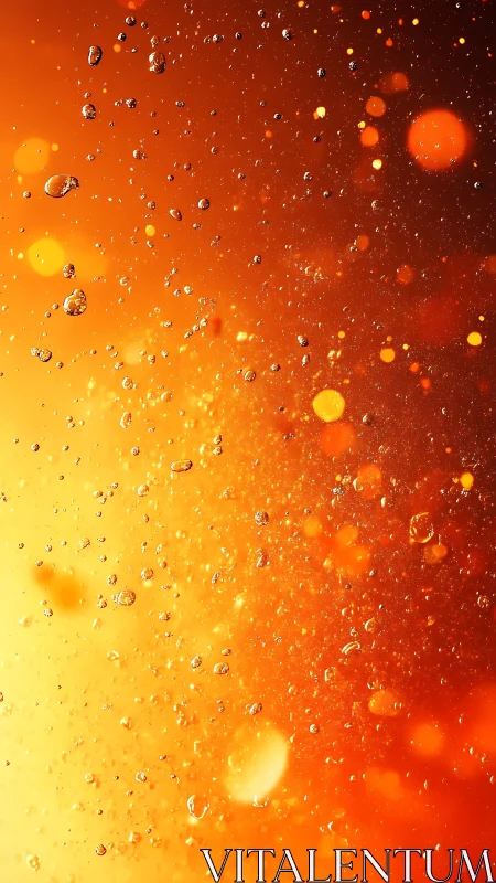 Liquid Bubbles Suspended in Golden to Crimson Gradient Flow.