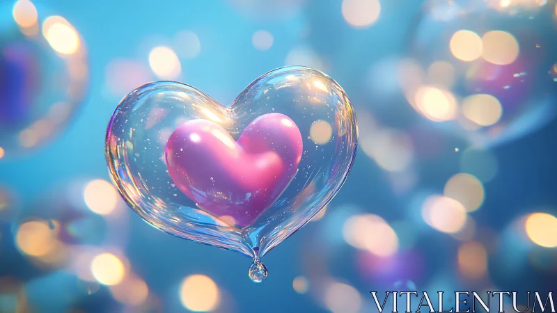 Translucent Heart Suspended in Bokeh Light Field