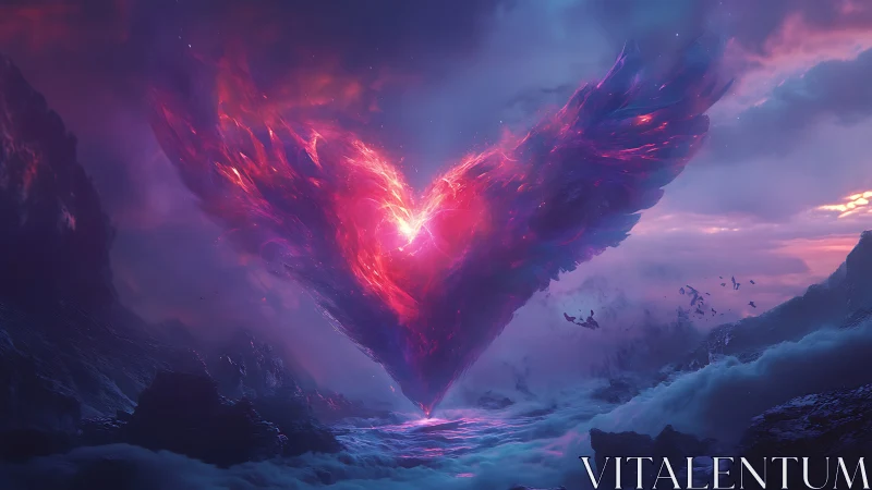 A Heart of Light Blazing Across Frozen Peaks