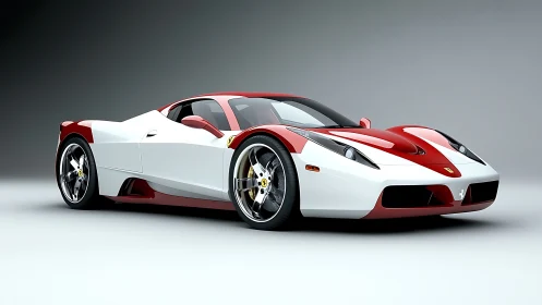 Crimson comet supercar poised on a spotless studio horizon.