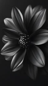 Monochromatic Lotus Bloom: High-Contrast Black and White Macro Study