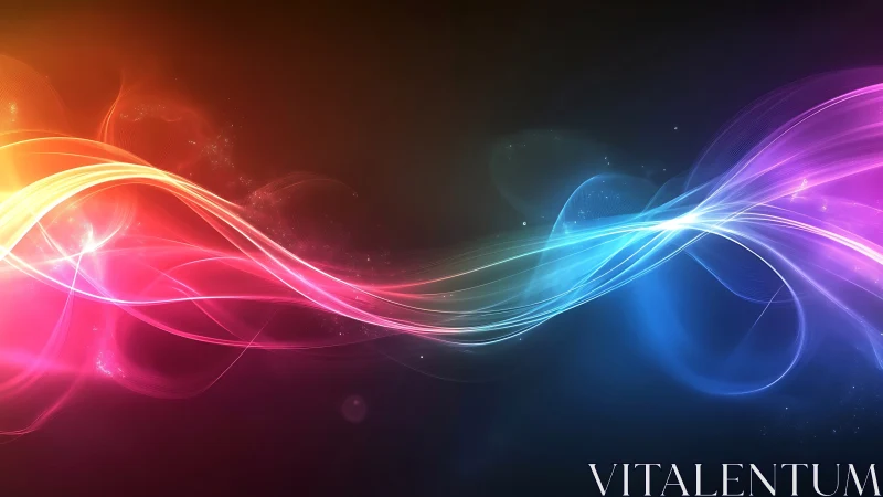 Colorful light waves flow gently across a dreamy night sky