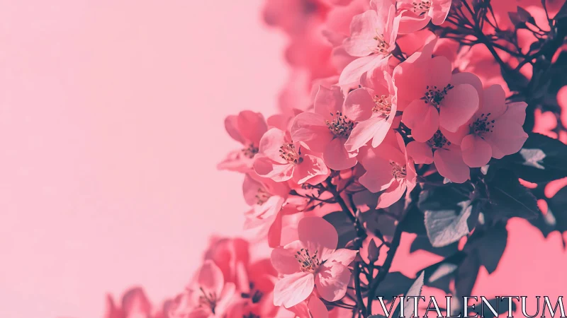 Pink Cherry Blossoms in Soft Bokeh Light