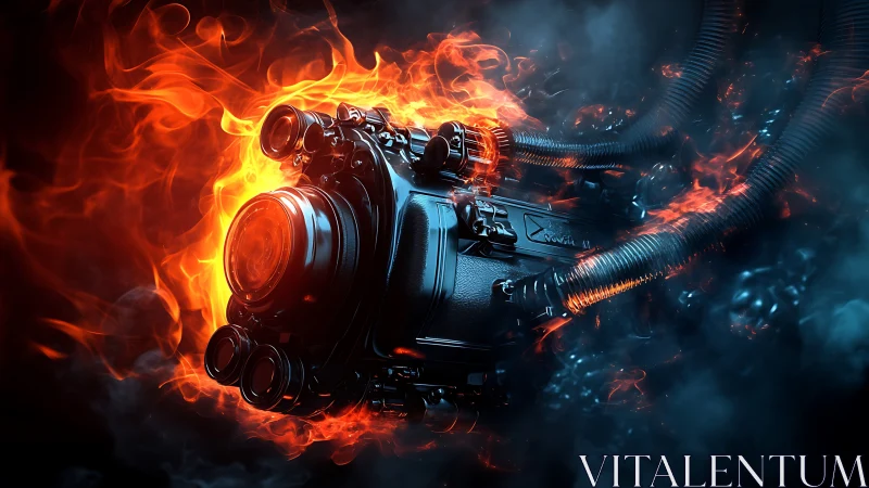 Inferno lens engine devours flames in cinematic orbit.