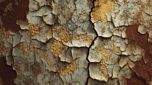 Weathered Peeling Paint Texture in Earthy Tones, Abstract Style.