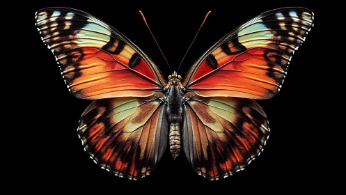 Prismatic wings hold still while midnight space listens