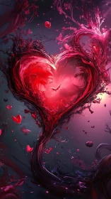 A Radiant Heart Blooms in Magenta Splendor