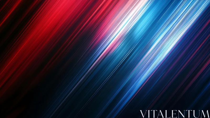 Vibrant Diagonal Streaks of Red and Blue in Abstract Digital Art.