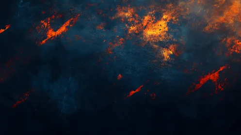 Fire and Void: Glowing Embers Against Dark Expanse.