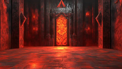 Blazing Infernal Gateway in a Lava Lit Stone Temple.