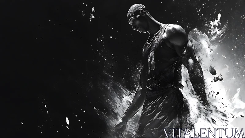 Storm of determination around a lone court warrior.