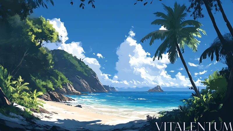 Tropical Paradise Beach Tucked Away in Lush Coastal Beauty.