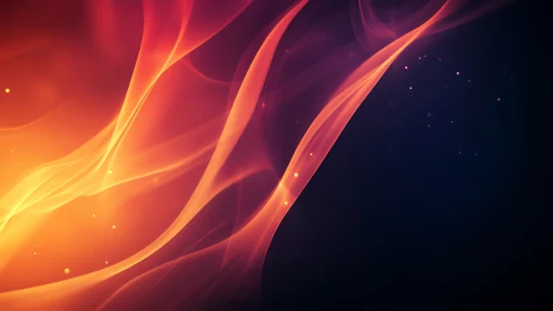 Flowing Light Waves Against Dark Background.