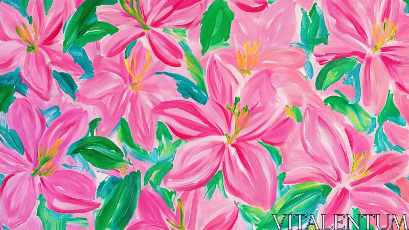 Brushstroke Lily Riot in Bubblegum Spring Bloomscape.