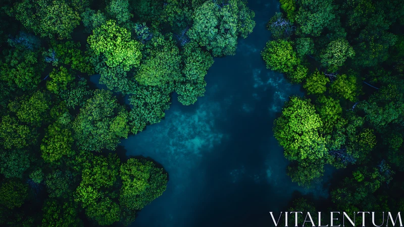 Emerald Forest Cradles Azure Heart.