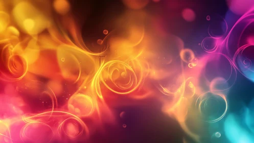 Color storms twirl into glowing spiral ribbons of light