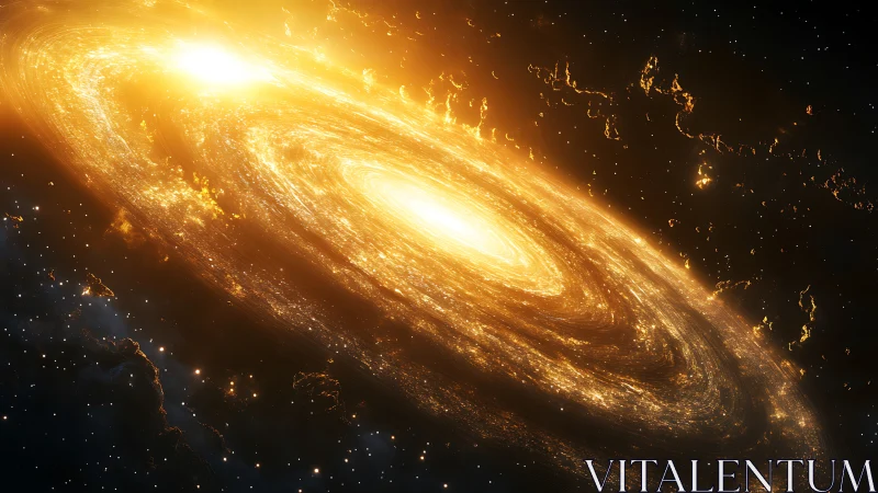 Solar-forged spiral galaxy blazing in molten starlight.