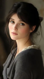 Portrait study captures soft light on thoughtful subject.