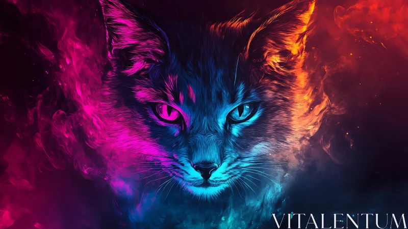 Quantum Whiskers: Where Neon Dreams Collide in Feline Form