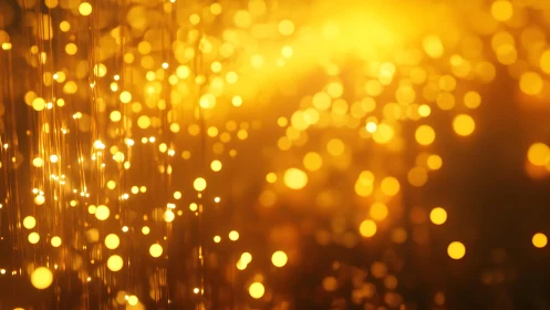 Golden bokeh lights abstract background with warm glowing effect.