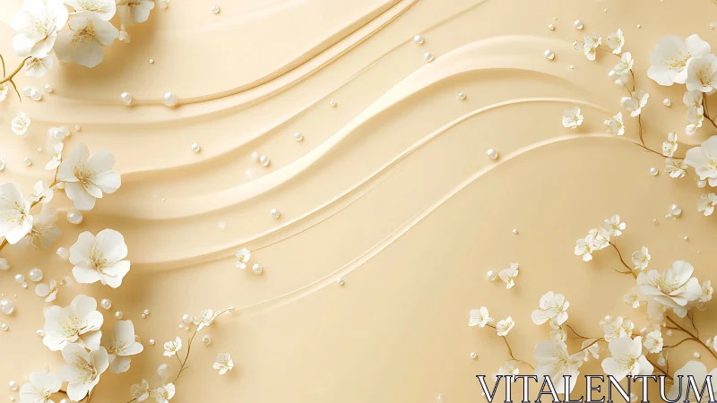 Serene Elegance: Cream Florals and Pearls.