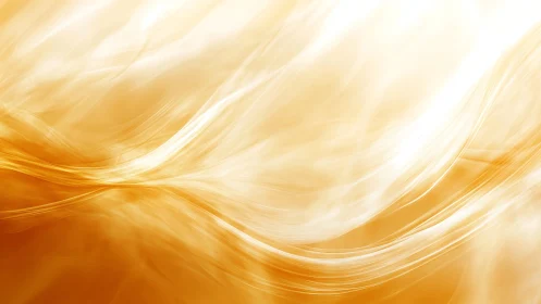 Golden abstract light waves in smooth flowing digital art.
