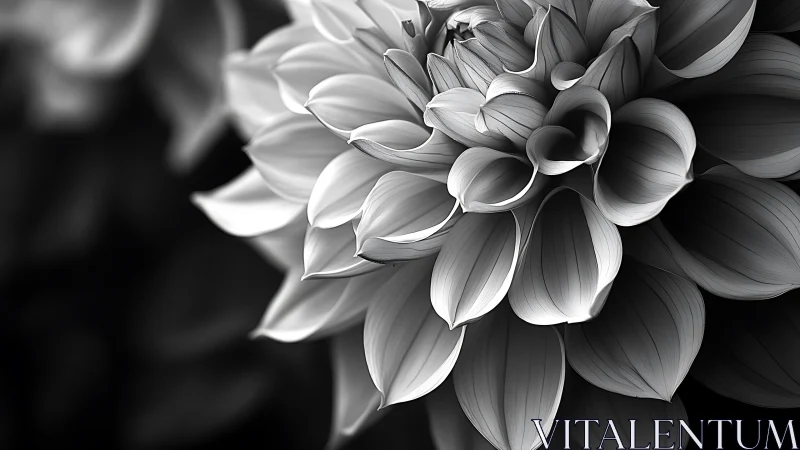 Monochromatic Dahlia Bloom: Architectural Geometry Study.