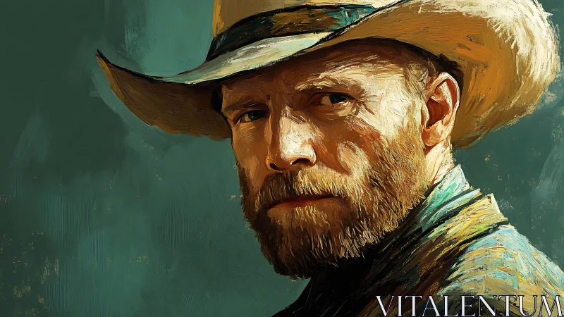 Weathered cowboy gazes ahead with quiet western resolve