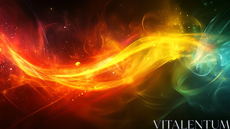 Digital painting of prismatic energy streams in motion.