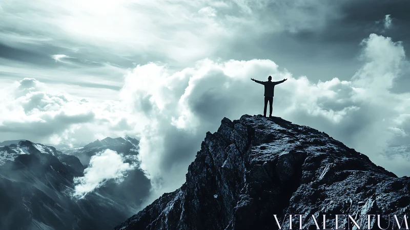 Sky-high summit moment welcomes fresh mountain freedom