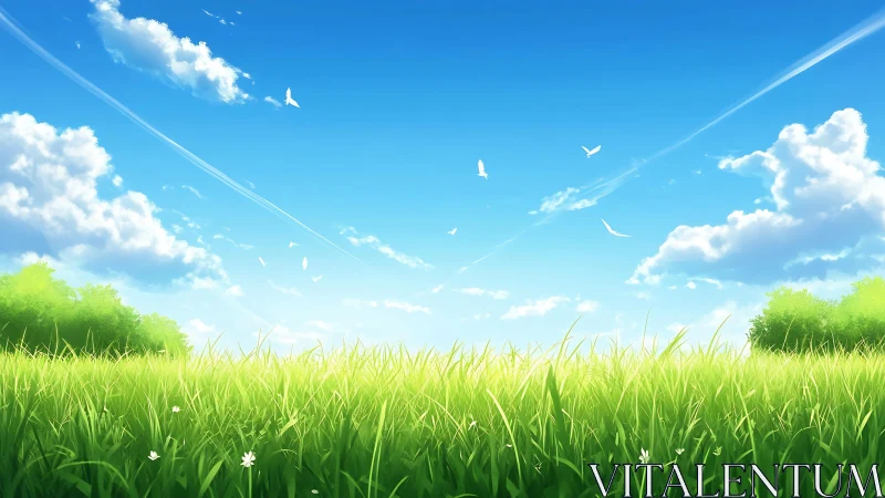 Skybound meadow breathes under drifting clouds and light.