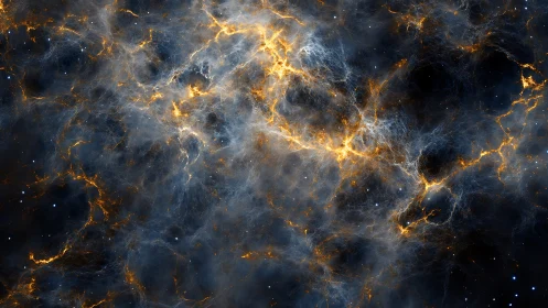 Turbulent interstellar nebula filaments in ionized gas field