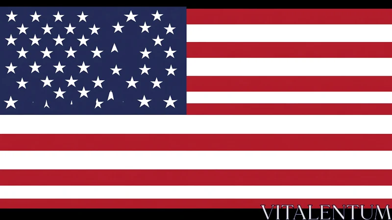 Bold flag of the United States waves in graphic clarity