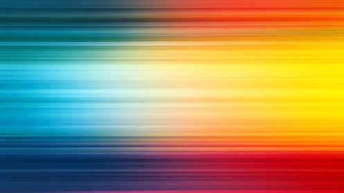 Horizontal gradient lines in bold rainbow spectrum colors.