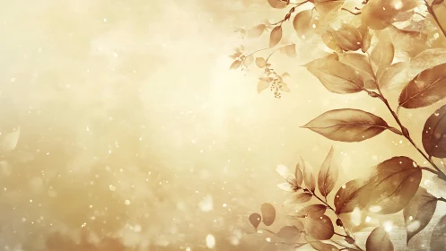 Golden hush of drifting leaves on a softly glowing breeze.