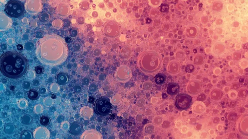 Bicolor circular fractal field with gradient distribution.