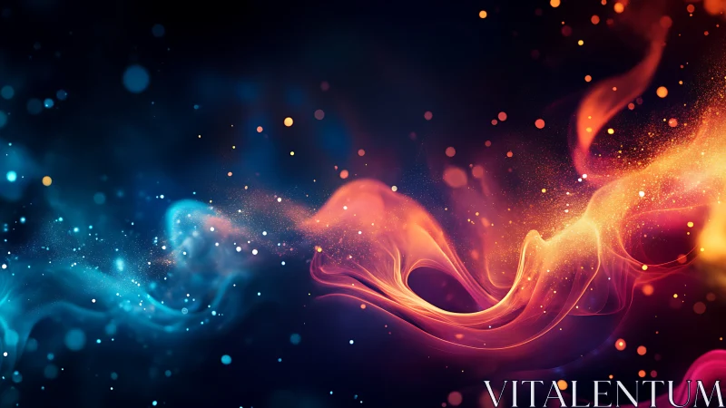 Neon Energy Waves Collide in Radiant Blue and Gold.