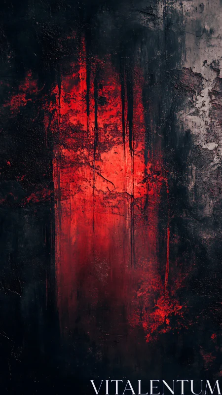Crimson light bleeds through dark abstract textured shadows