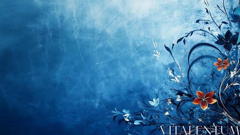 Blossoms Dance Against Cobalt Dreams and Whispered Shadows