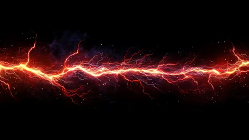 Branching Electric Plasma Channel with Warm Red Orange Luminescence