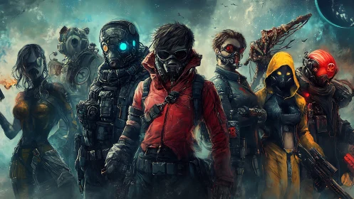 Masked drifters stake their claim at the rim of a war-torn void