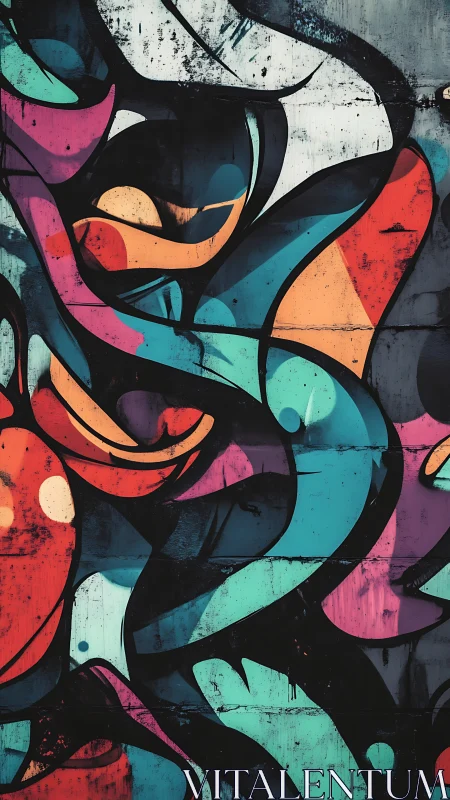 Flowing street graffiti celebrates bold color and movement joy