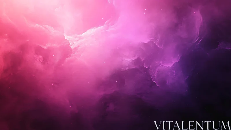 Radiant magenta nebula cloud rendered in deep space digital art