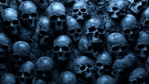 Moonlit skull tide quietly stacks into a frozen chorus