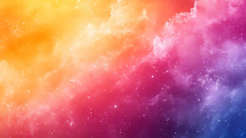 Prismatic nebula surf shimmers across a candy-colored cosmos.