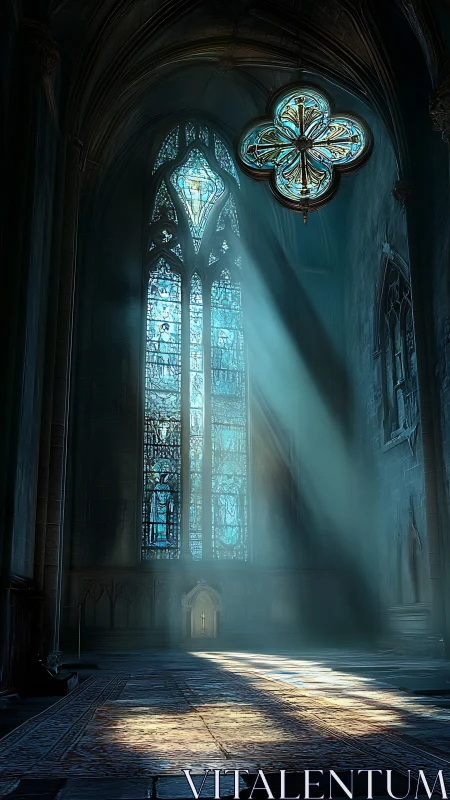 Sanctuary of blue stained light and quiet vaulted echoes.