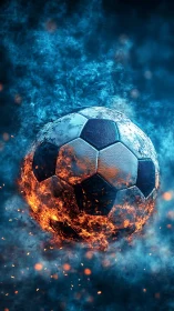 Combustive football macro rendered in high dynamic contrast.